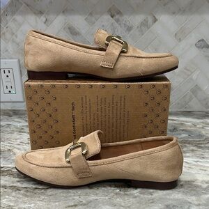 Tan Suede Feel Loafers